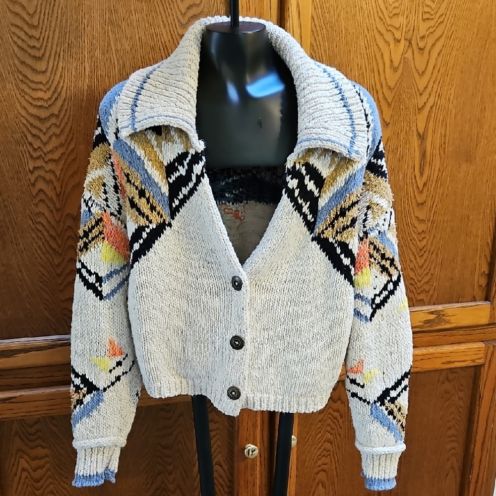 Anthropologie PILCRO Collared Cropped Cardigan Sweater - XS